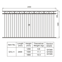 Aluminum Black Gargen Fence Section